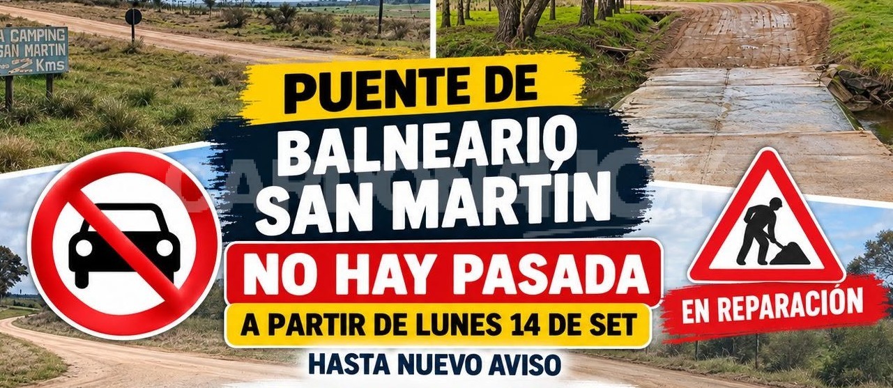 El puente del Balneario San Martín permanece cerrado y obliga a utilizar accesos alternativos