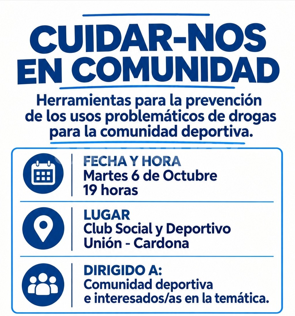 Cardona será sede de talleres sobre prevención de los usos problemáticos de drogas en el ámbito deportivo