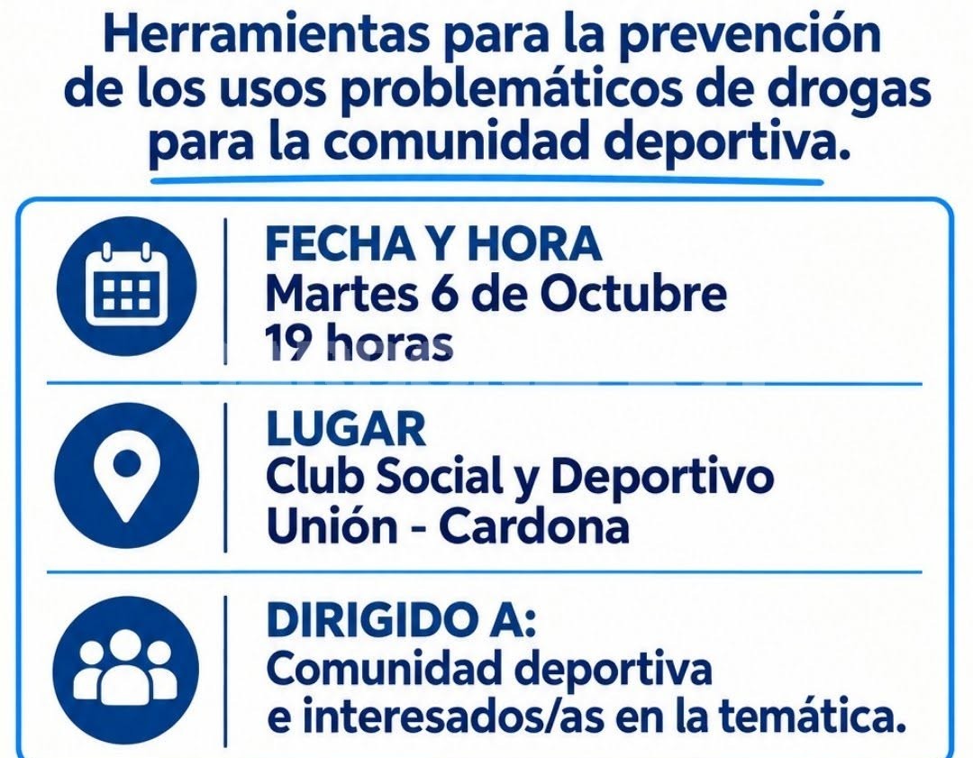 Esta tarde comienza en Cardona el ciclo de talleres sobre prevención de consumos problemáticos en el deporte