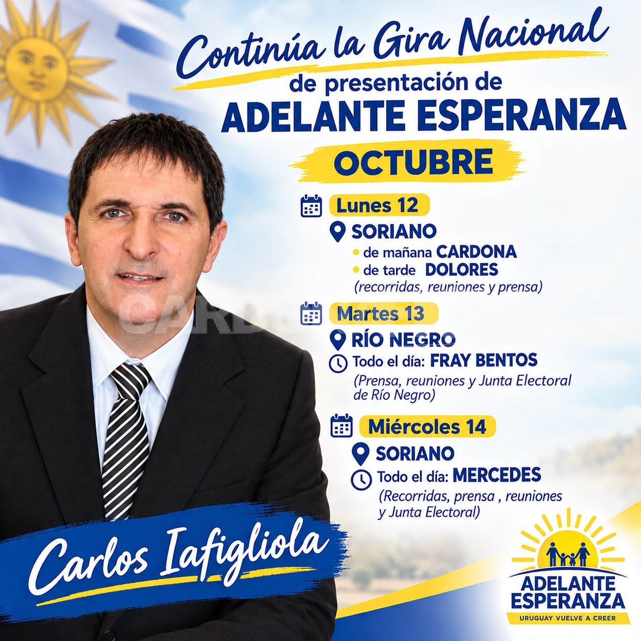 Carlos Iafigliola presentó en Cardona su nuevo partido Adelante Esperanza y un plan de seguridad inspirado en Bukele — imagen 2
